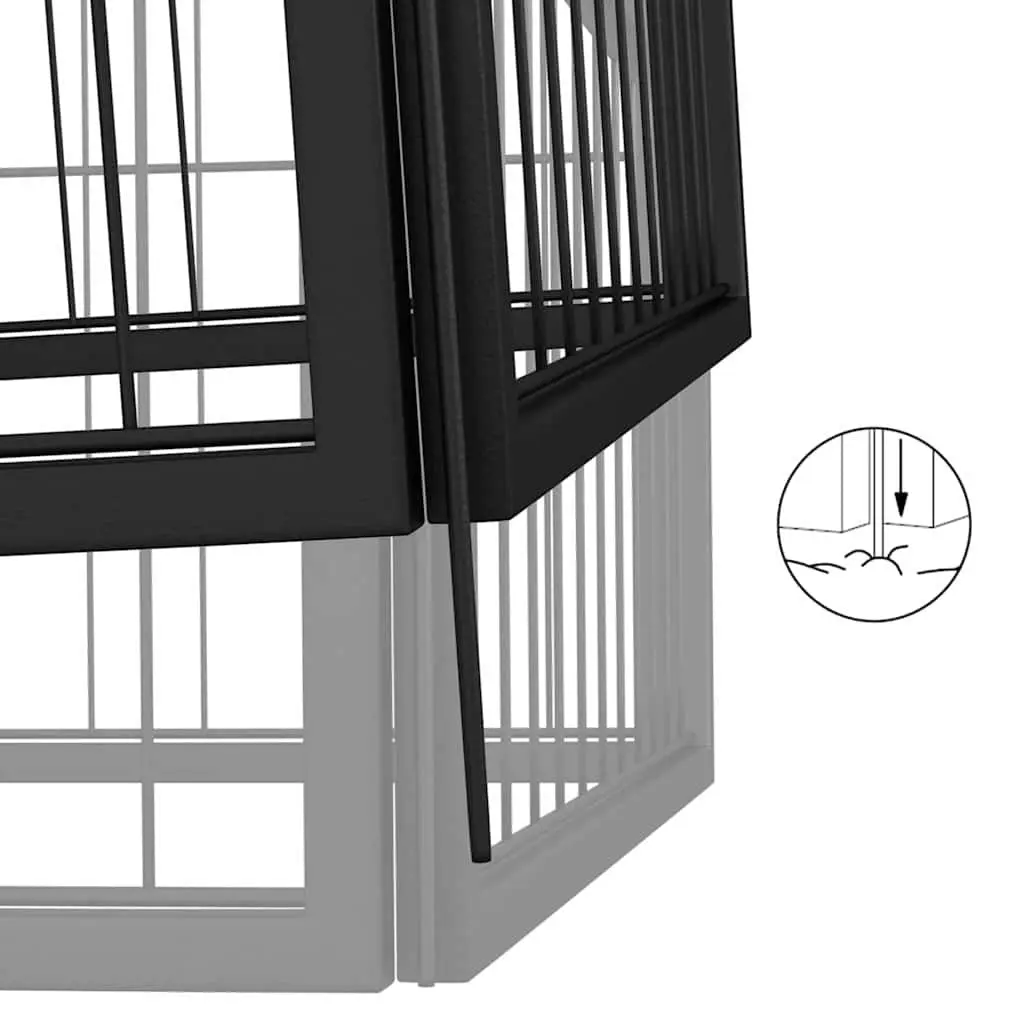 Dog Playpen Steel 46 Panels Black Outdoor Indoor Exercise Pen
