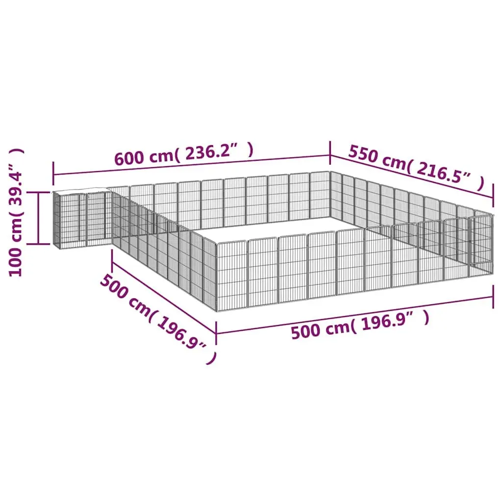 Dog Playpen Steel 46 Panels Black Outdoor Indoor Exercise Pen