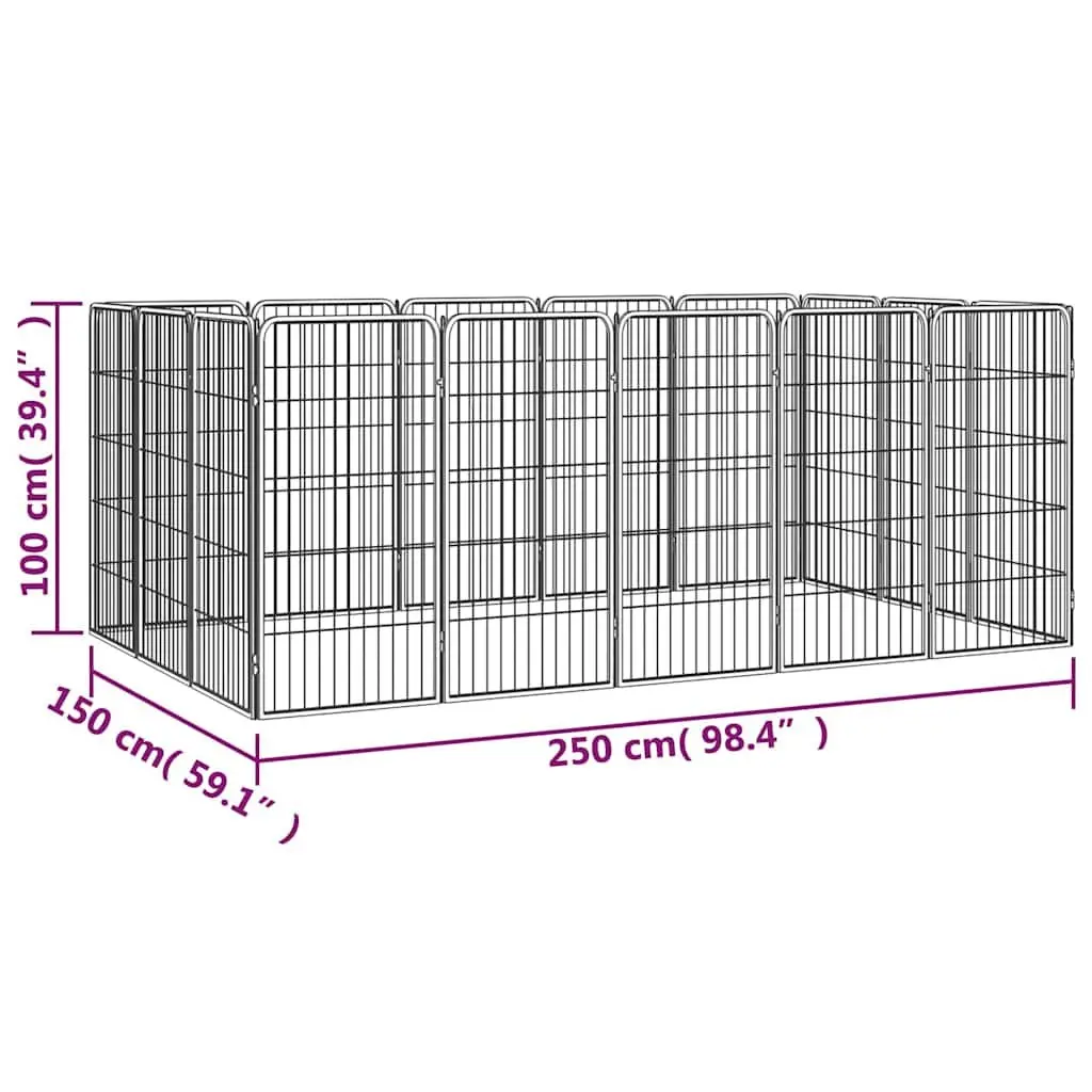 Dog Playpen 16-Panel Puppy Exercise Pen Outdoor Indoor Heavy-Duty Steel