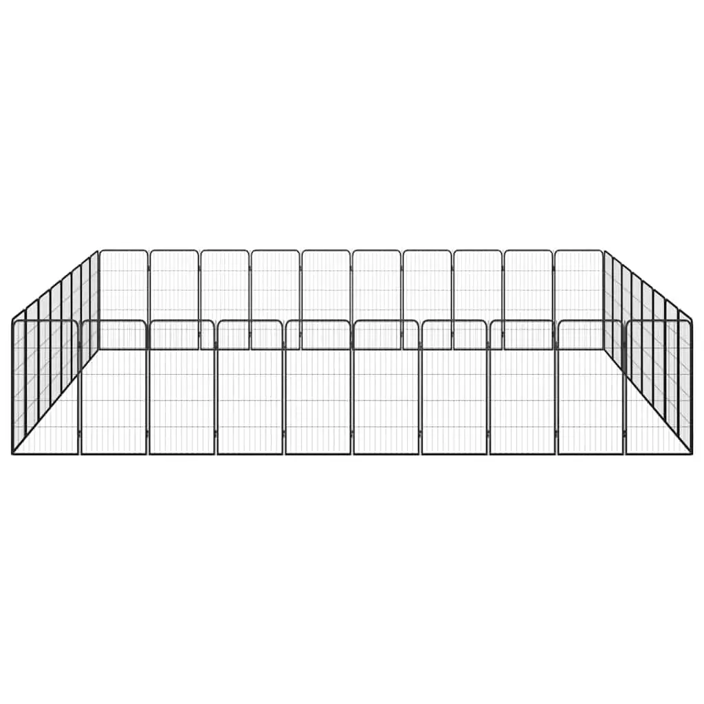 Dog Playpen 36-Panel Black Outdoor Indoor Puppy Pen Exercise Enclosure Portable