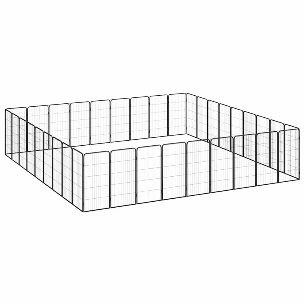 Dog Playpen 36-Panel Black Outdoor Indoor Puppy Pen Exercise Enclosure Portable