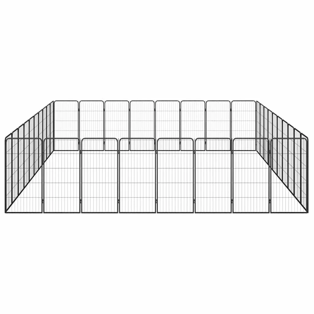 Dog Playpen 36-Panel Black Outdoor Indoor Puppy Pen Exercise Enclosure Portable
