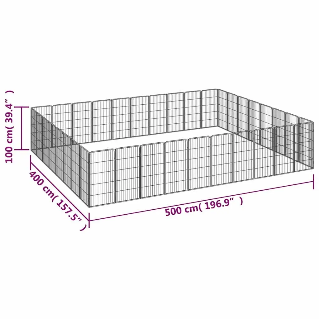 Dog Playpen 36-Panel Black Outdoor Indoor Puppy Pen Exercise Enclosure Portable
