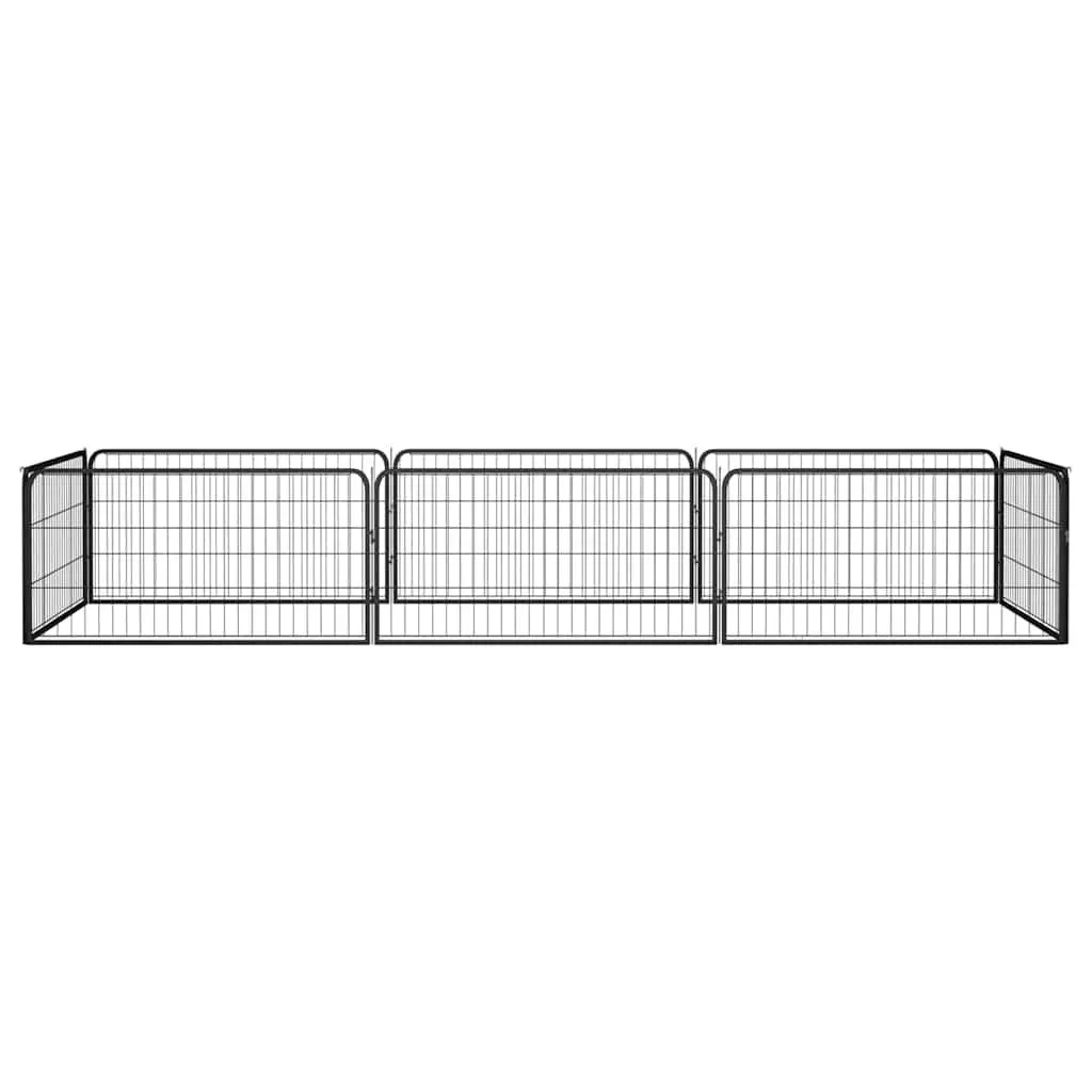 8-Panel Dog Playpen Black Outdoor Exercise Pen Puppy Kennel Enclosure Steel