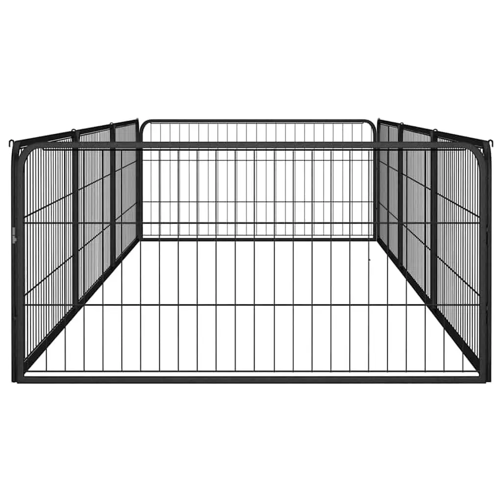 8-Panel Dog Playpen Black Outdoor Exercise Pen Puppy Kennel Enclosure Steel