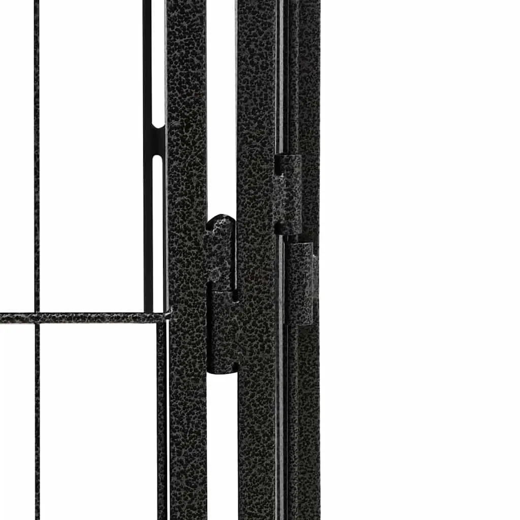 Dog Playpen Powder-Coated Steel 100x50cm Black 12 Panel Outdoor Pet Enclosure