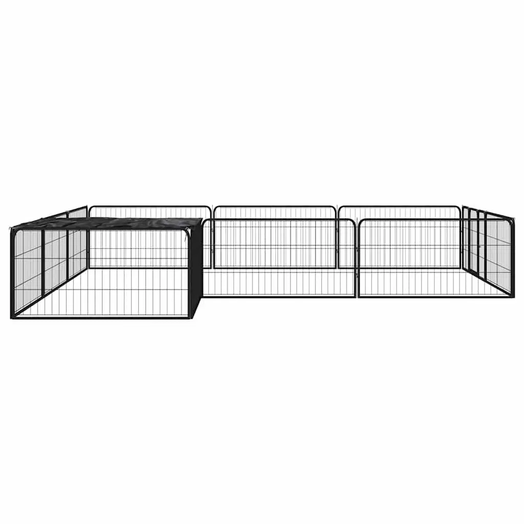 12-Panel Dog Playpen Exercise Pen Outdoor Indoor Puppy Kennel Run Black Steel