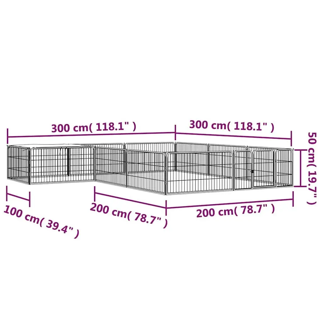 12-Panel Dog Playpen Exercise Pen Outdoor Indoor Puppy Kennel Run Black Steel