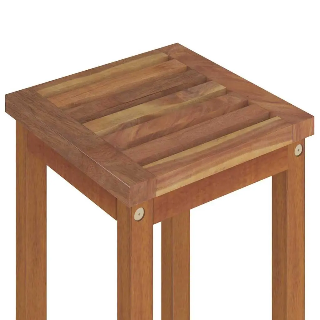 Solid Wood Bar Stools Acacia 4 Piece Brown Rustic Outdoor Kitchen