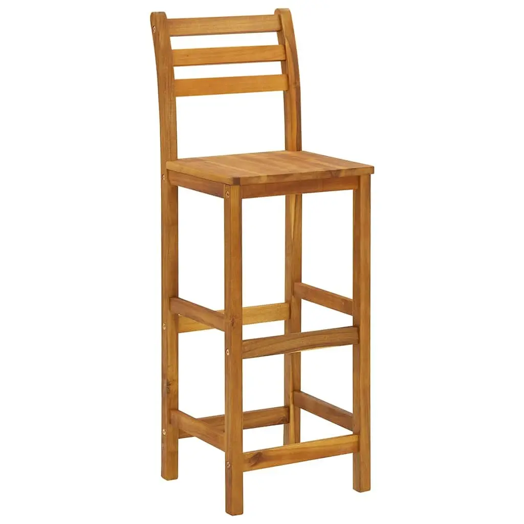 Garden Bar Set Wooden 3 Piece Outdoor Patio Furniture Bistro Table Brown