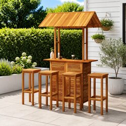 Practical 5 Piece Garden Bar Set for Outdoor Use