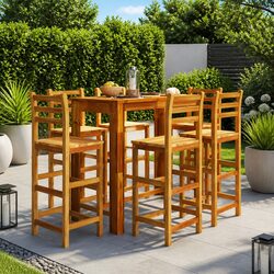 Practical 7 Piece Outdoor Bar Set for Any Space