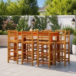 Practical 9 Piece Garden Bar Set for Home Entertaining