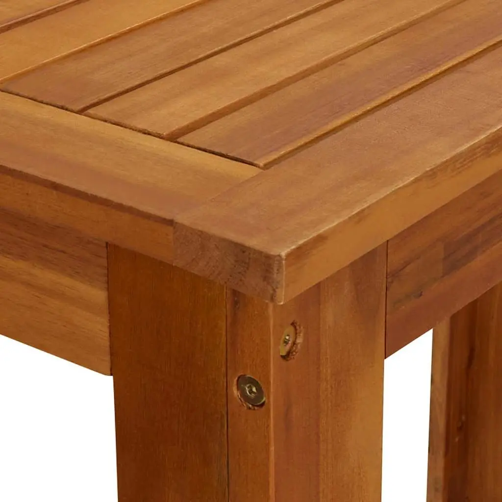 Garden Bar Set Solid Acacia Wood 9 Piece Bistro Table Stools Brown