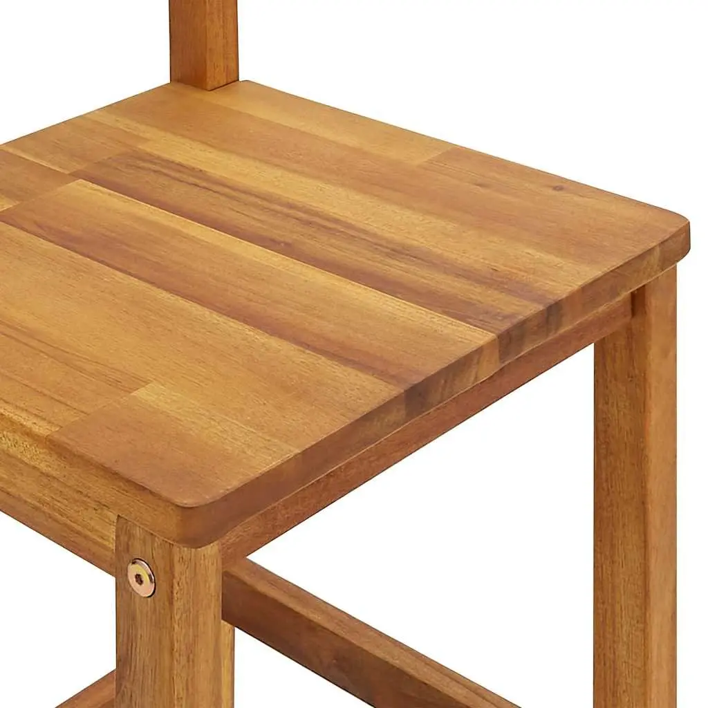 Garden Bar Set Solid Acacia Wood 9 Piece Bistro Table Stools Brown