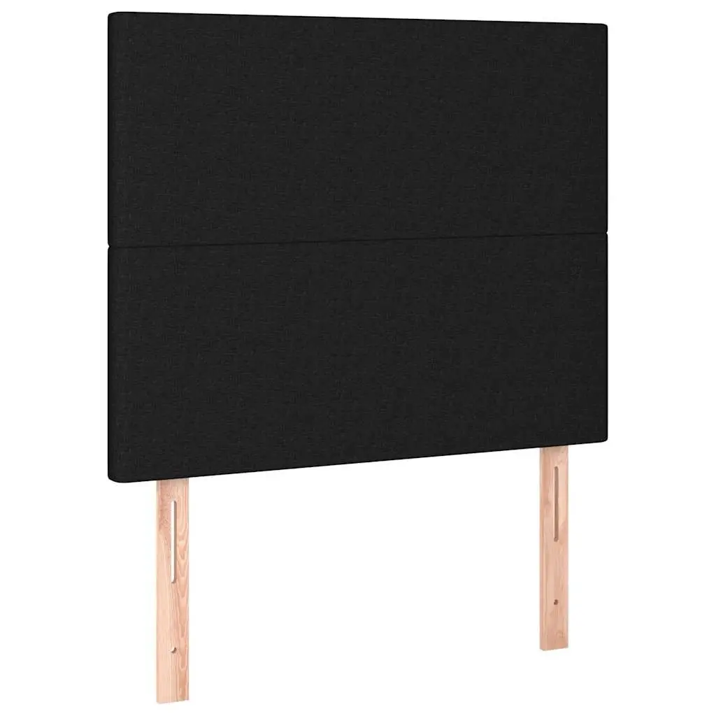 Fabric Headboard Adjustable Height Wooden Legs 80 x 5 x 118/128 cm Black