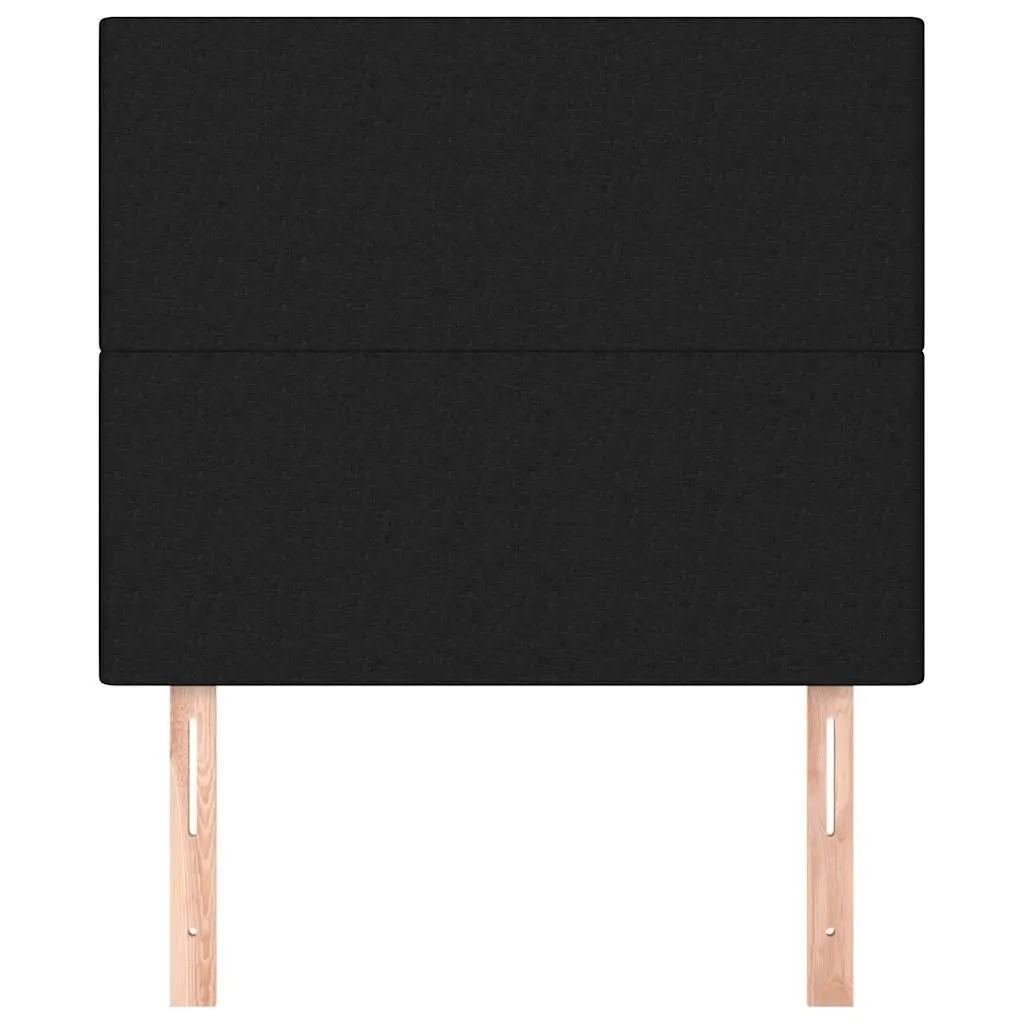 Fabric Headboard Adjustable Height Wooden Legs 80 x 5 x 118/128 cm Black