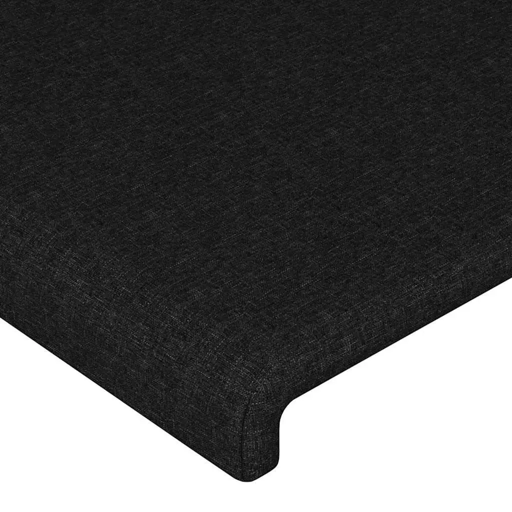 Fabric Headboard Adjustable Height Black Wooden Legs 144W x 5D x 118128H cm