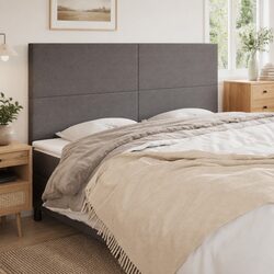 Versatile Grey Fabric Headboard for Various Bedroom Styles