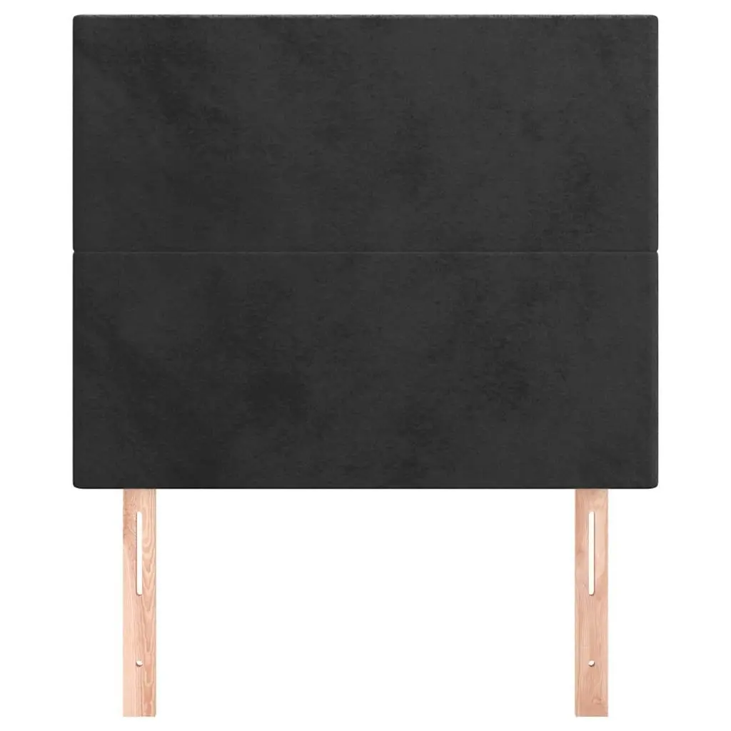 Velvet Headboard Black Adjustable Height 80x118cm Wooden Legs