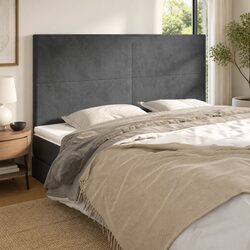 Practical Grey Velvet Headboard 160cm for Any Bedroom