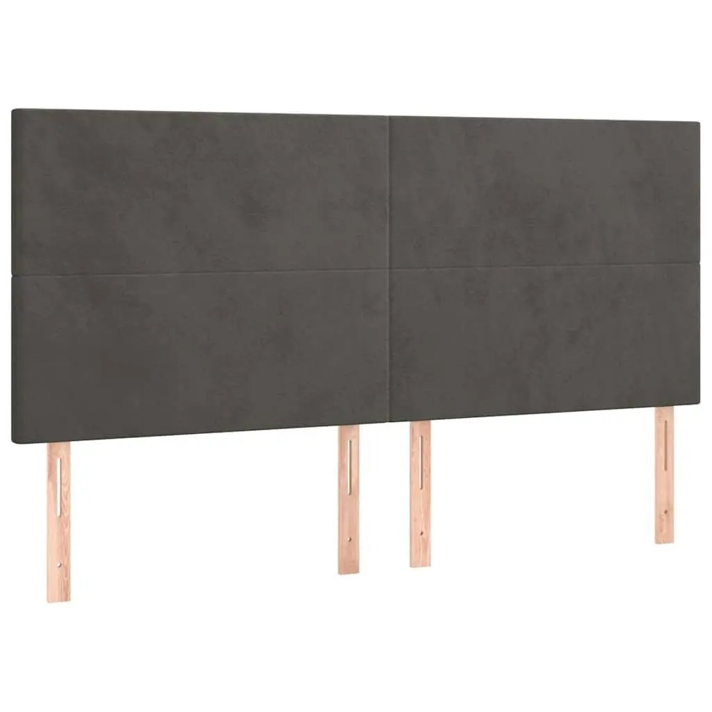 Headboard Velvet Adjustable Height 160cm Dark Grey Bedroom Furniture