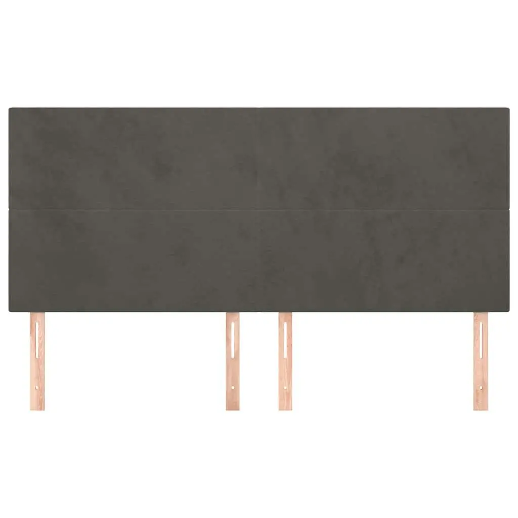 Headboard Velvet Adjustable Height 160cm Dark Grey Bedroom Furniture
