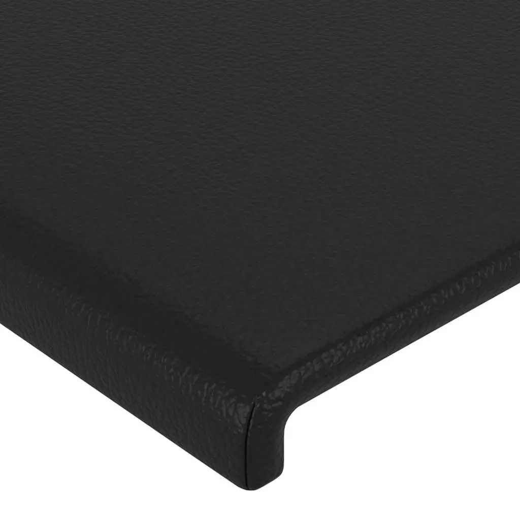 Headboard Black 80x5x118/128 cm Faux Leather Bedroom Furniture Bed Support