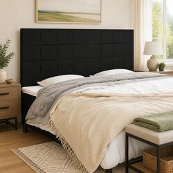 Practical Black Headboard 160x5x118/128 cm for Versatile Use