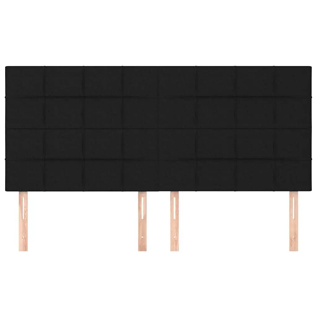 Headboard Black 160x5x118/128 cm Fabric Bedroom Furniture Backrest Support