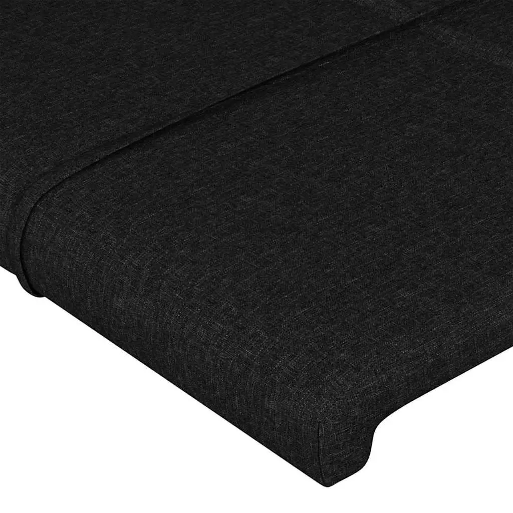 Headboard Black 160x5x118/128 cm Fabric Bedroom Furniture Backrest Support