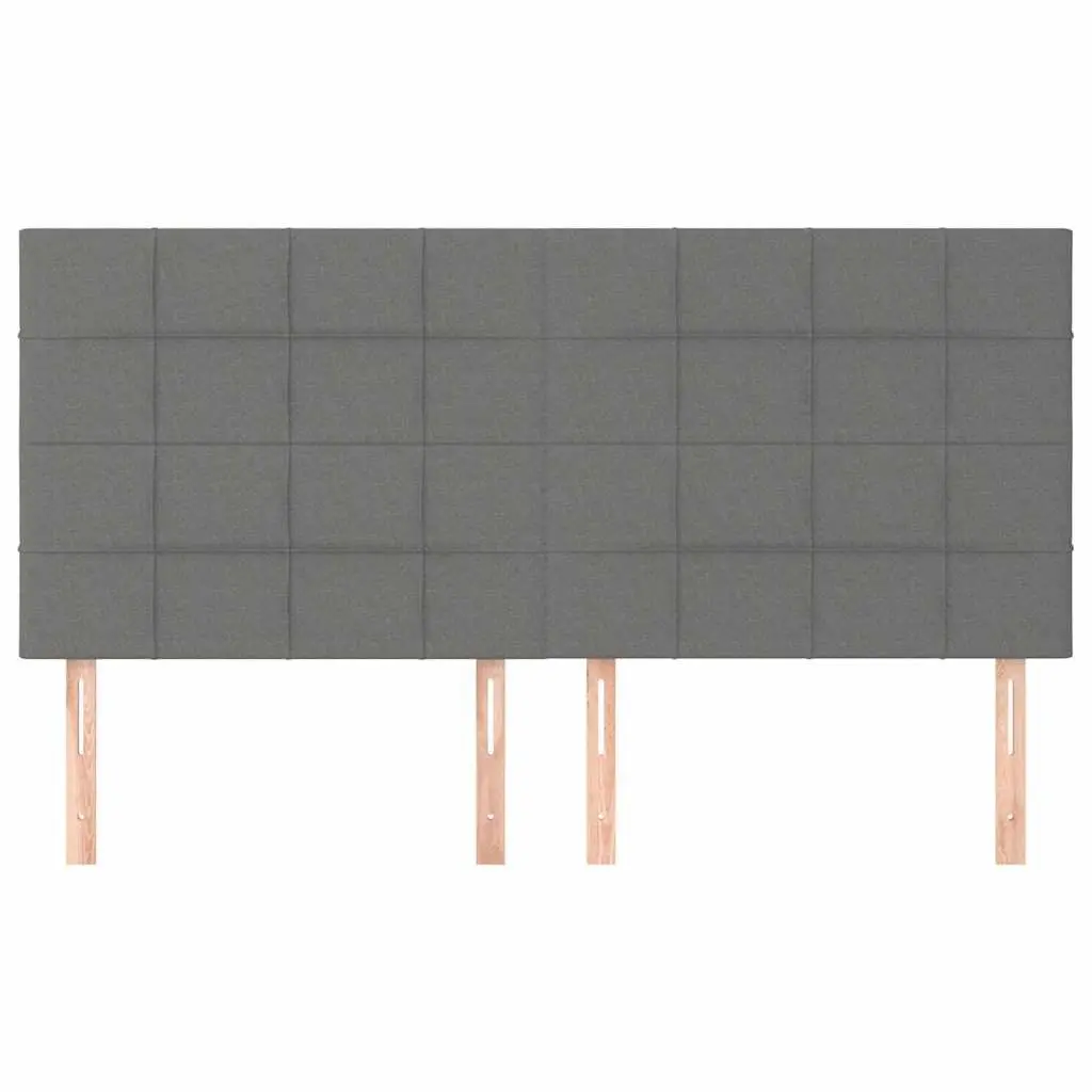 Fabric Headboard Dark Grey 200cm Adjustable Height with Wooden Legs for Back Support