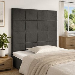 Practical Dark Grey Velvet Headboard for Everyday Use