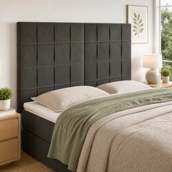 Versatile Dark Grey Velvet Headboard for Any Bedroom