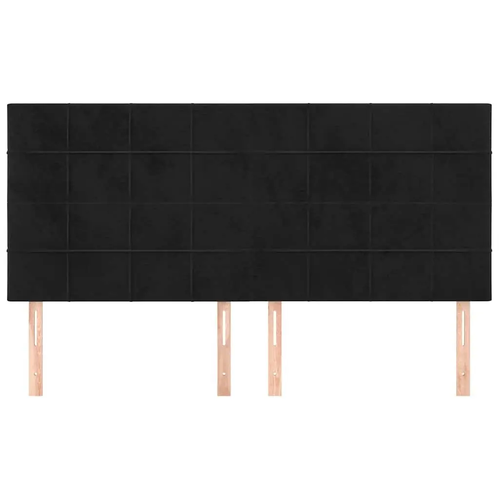 Headboard Velvet Black 160cm Upholstered Bedroom Furniture Bed Head