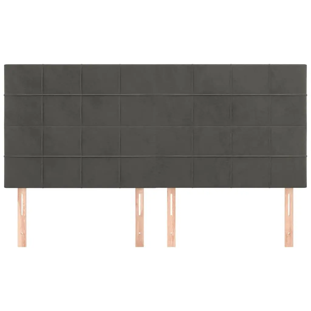 Headboard Dark Grey 200x5x118/128 cm Velvet Bed Upholstered Bedroom Furniture