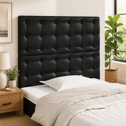 Practical Black Headboard for Comfortable Bedtime Use