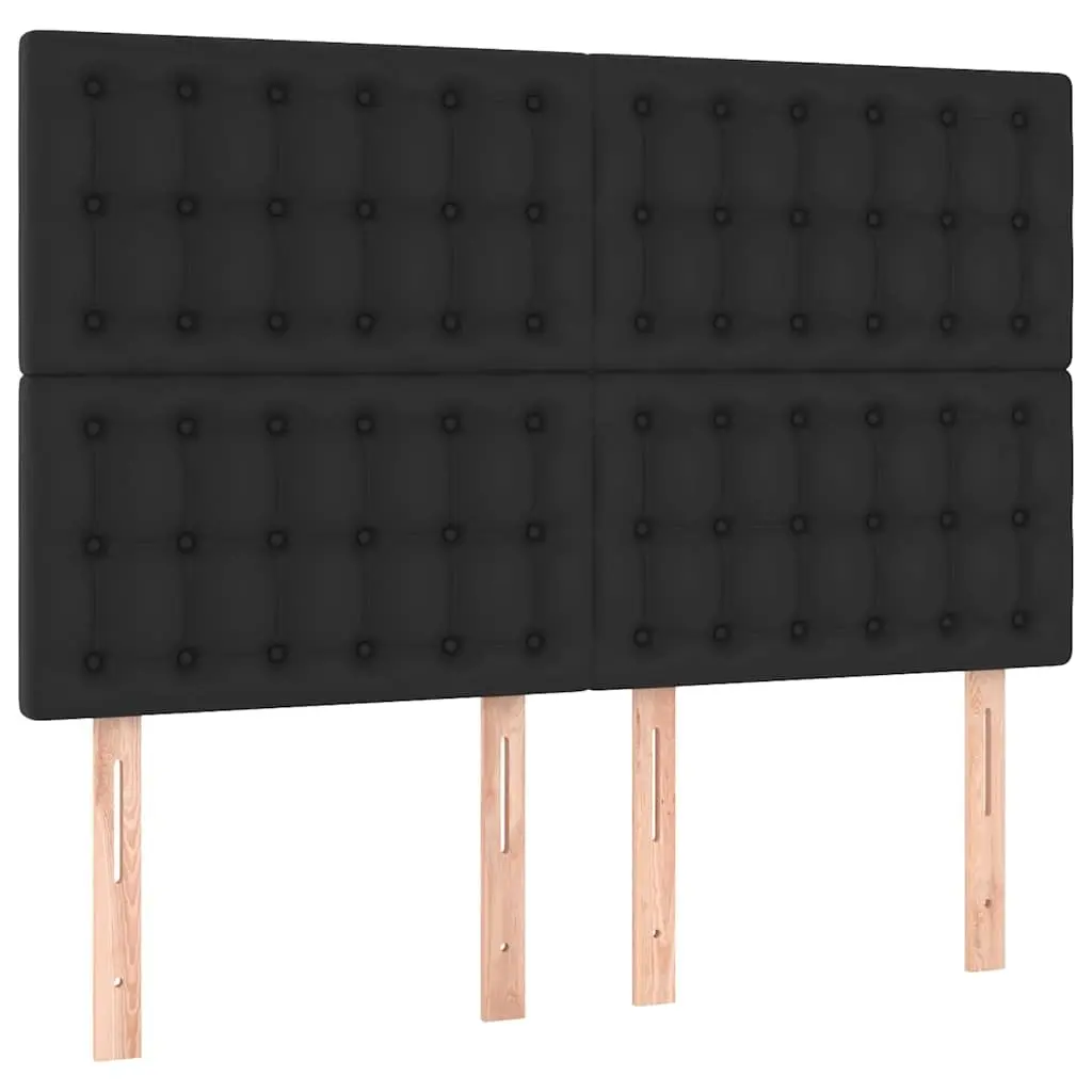 Faux Leather Headboard Black Adjustable Height Support Bedroom Furniture 144x5x118128cm
