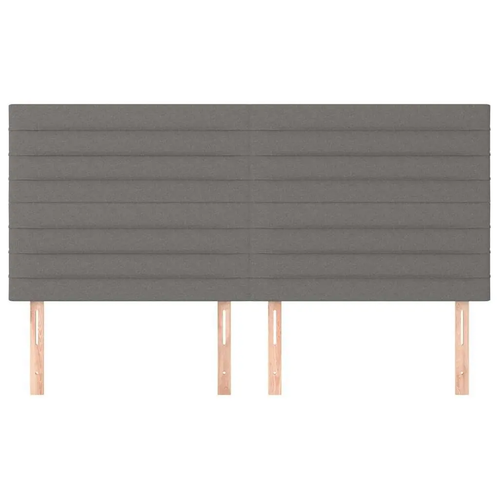 Fabric Headboard Adjustable Height Dark Grey 200x5x118128 cm Bedroom Bed Back Support