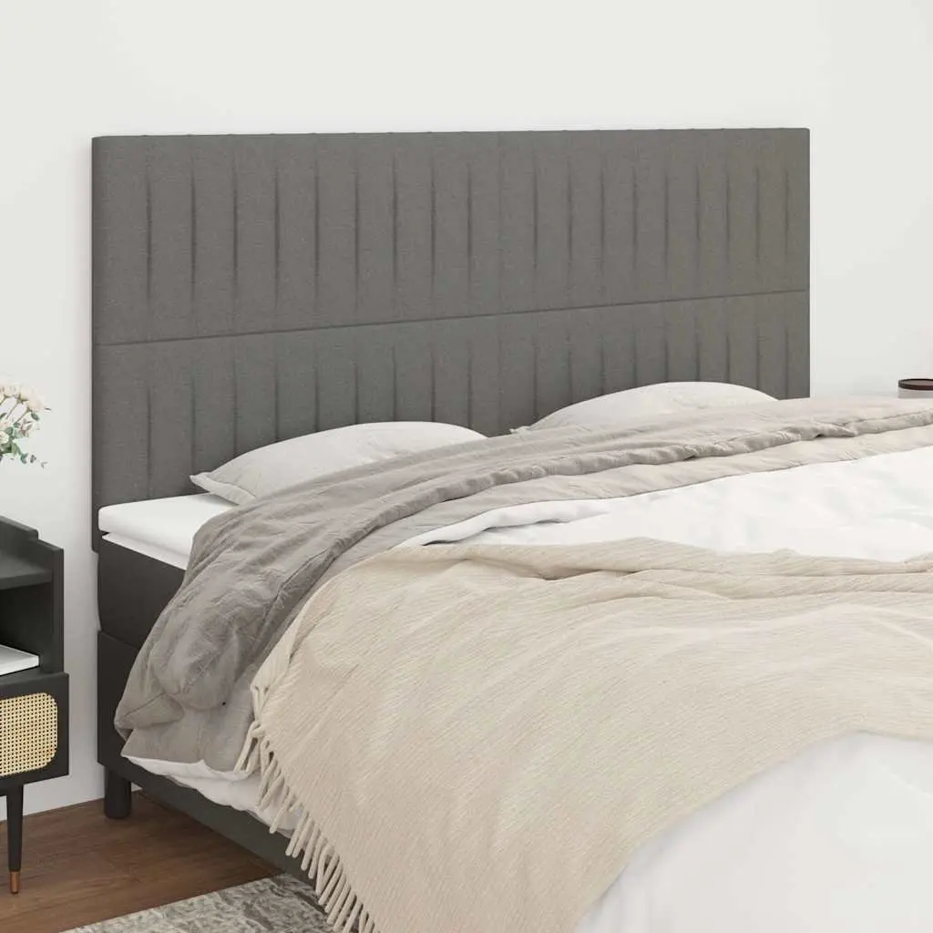 Dark Grey Headboard Fabric Adjustable Height 160x5x118/128 cm Bed Back Support