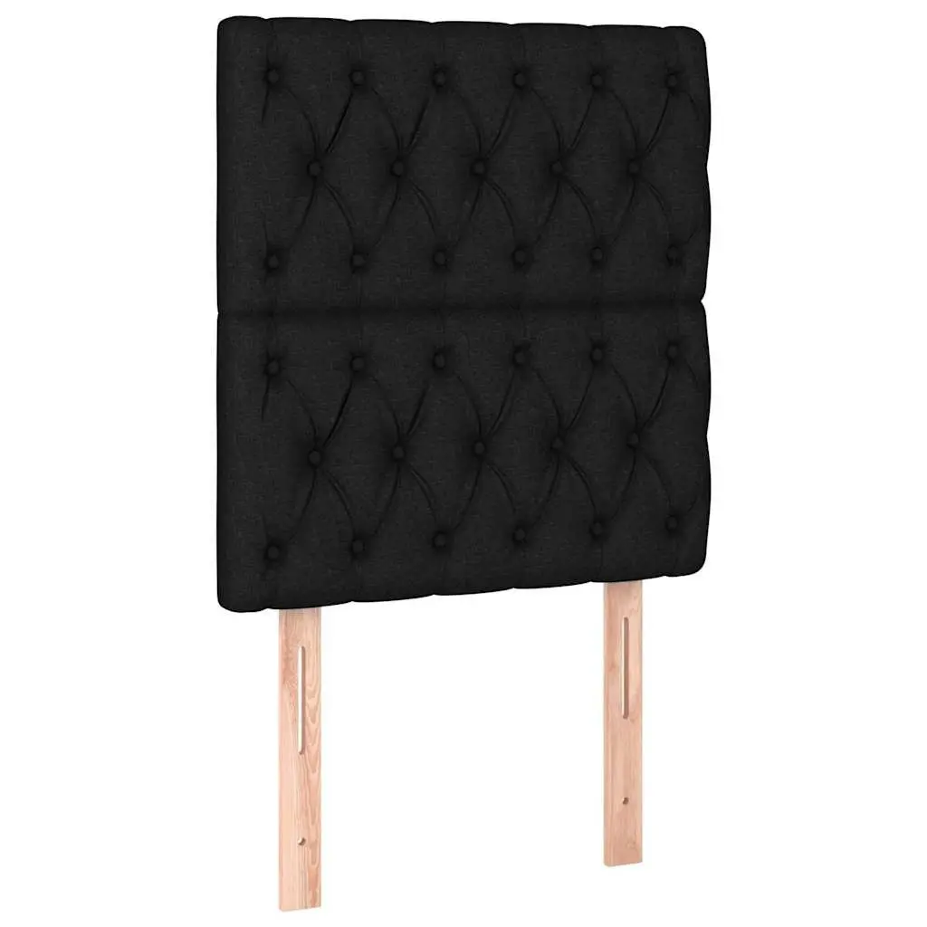 Adjustable Height Black Fabric Bed Headboard 80x7x118128 cm Bedroom Furniture