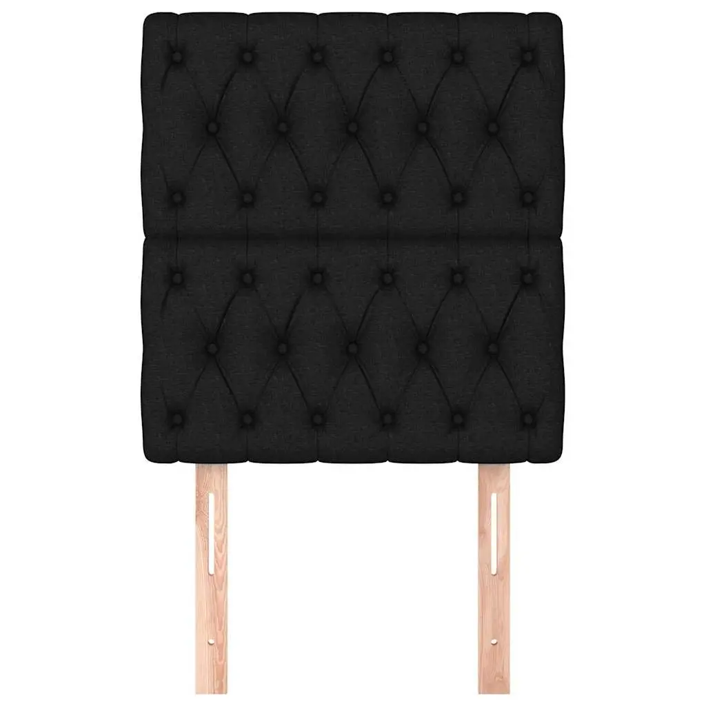 Adjustable Height Black Fabric Bed Headboard 80x7x118128 cm Bedroom Furniture