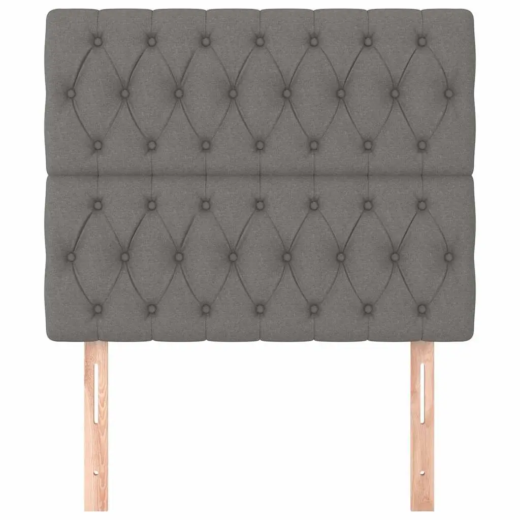 Grey Fabric Headboard Bedroom Adjustable Height Bed Back Support Wooden Legs