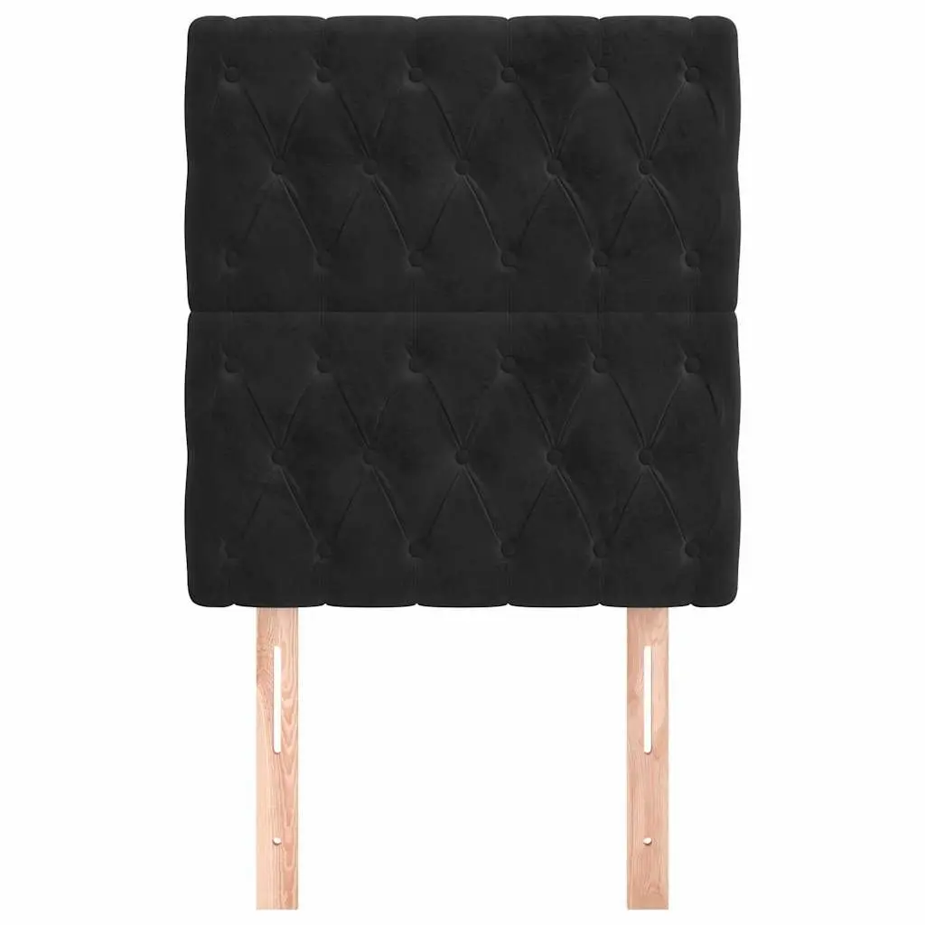 Black Velvet Headboard Upholstered Soft 80x7x118/128 cm Bedroom Back Support