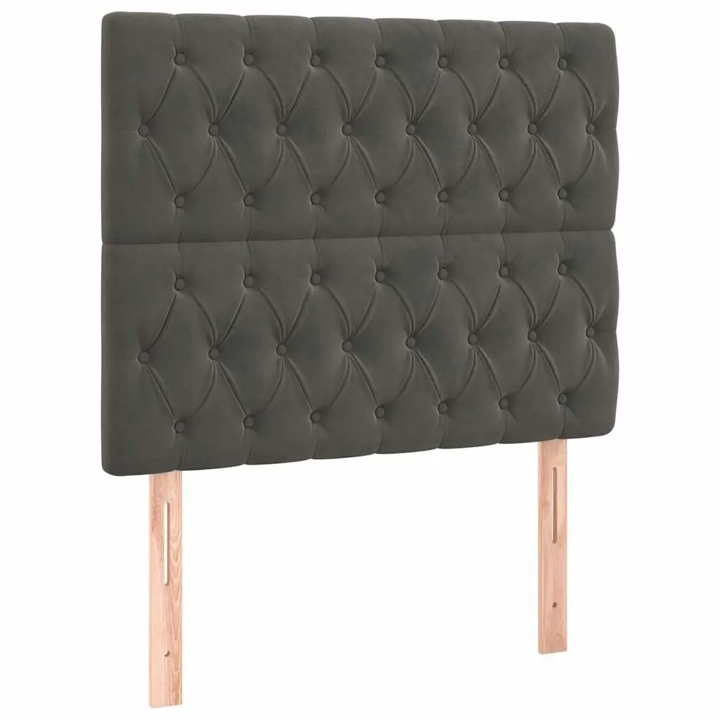 Velvet Headboard Dark Grey Adjustable Height Bed Backing Support 100x7x118/128cm