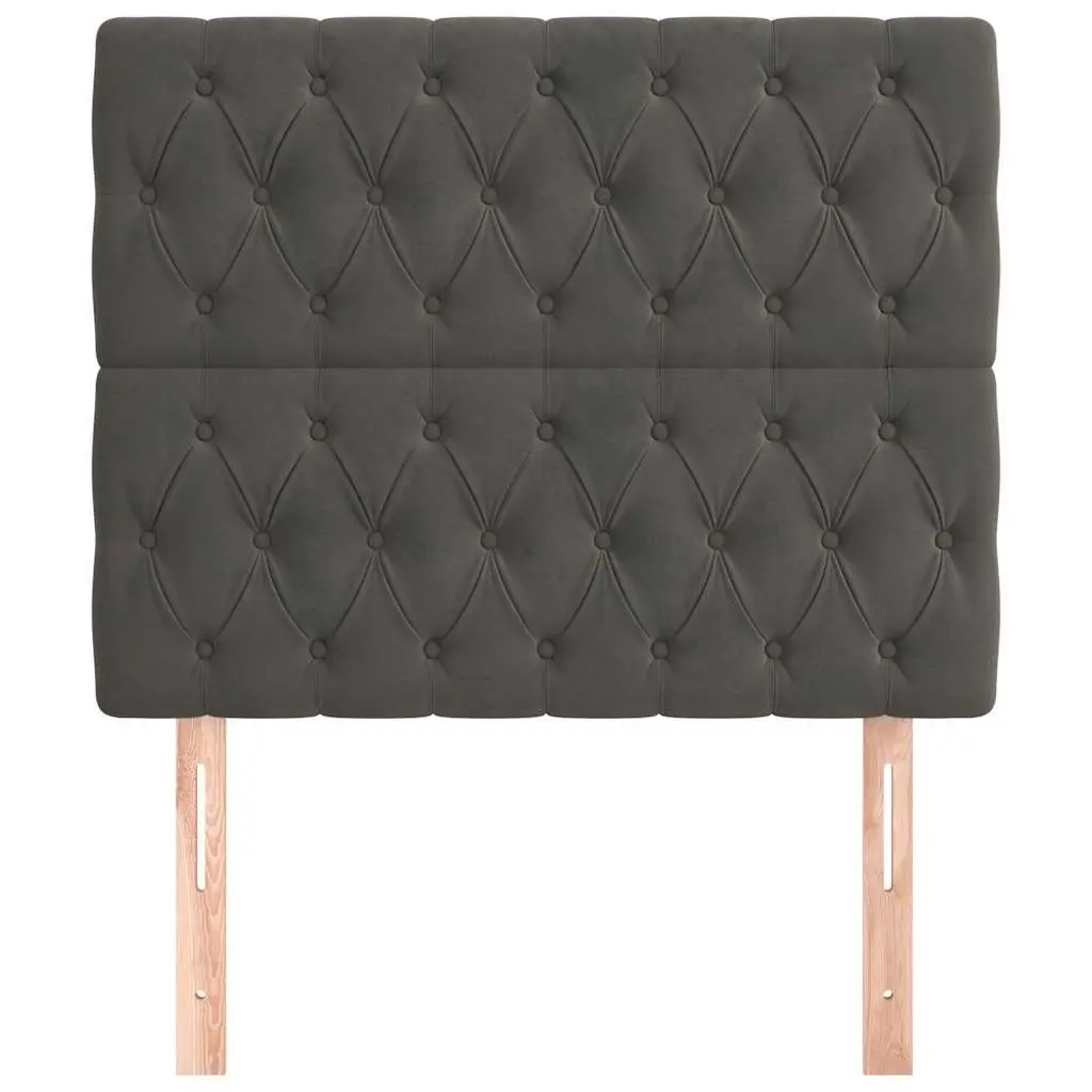 Velvet Headboard Dark Grey Adjustable Height Bed Backing Support 100x7x118/128cm