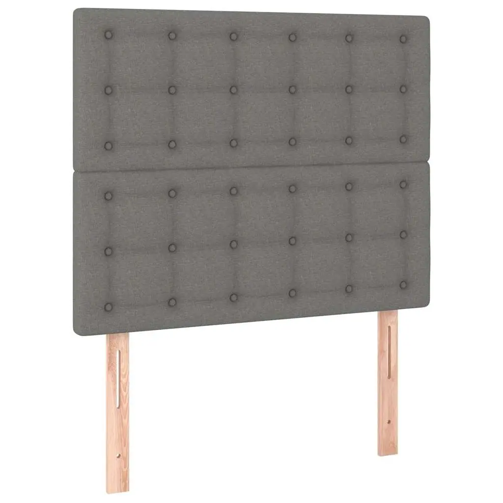 Grey Fabric Headboard with Adjustable Height Wooden Legs for Bed Frame Back Support
