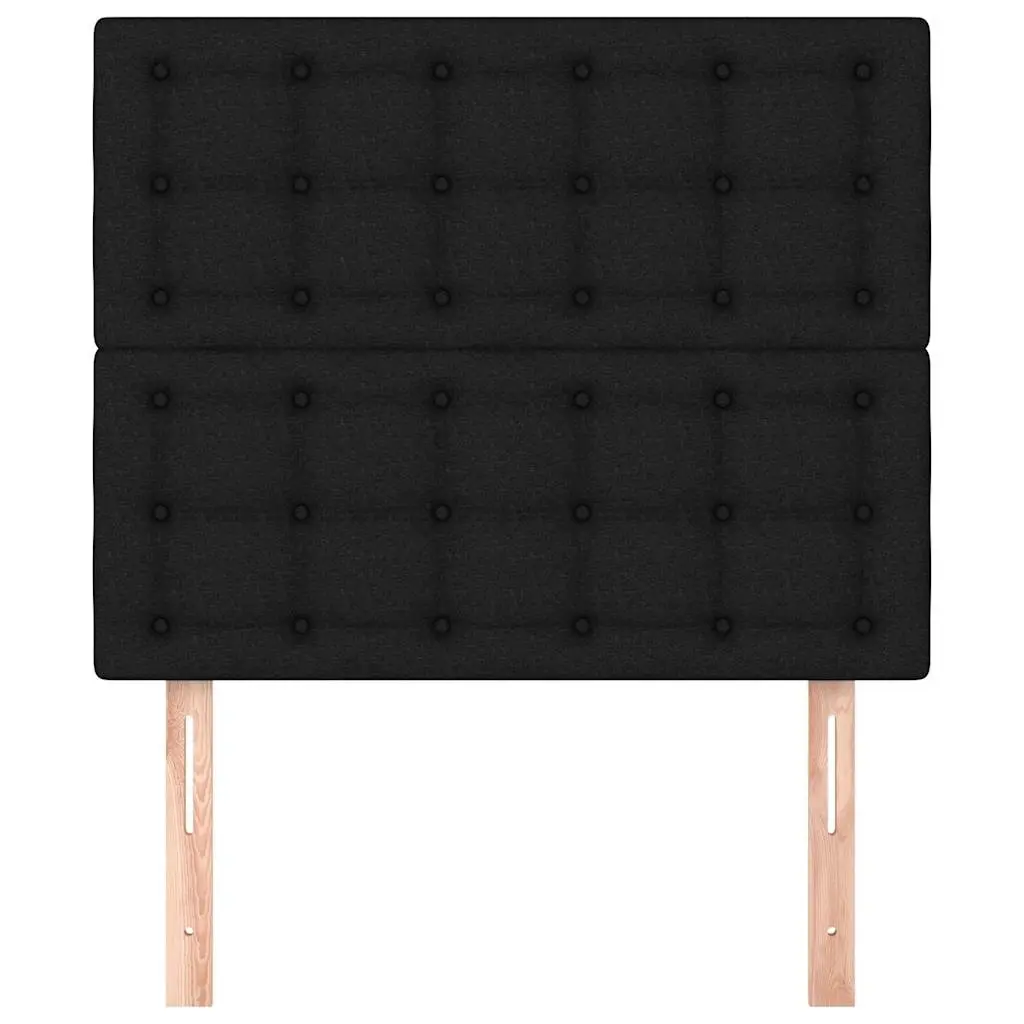 Black Fabric Headboard Adjustable Height Wooden Legs Bedroom Furniture Durable