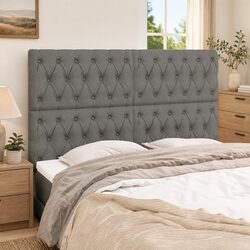 Practical Grey Fabric Headboard for Everyday Use