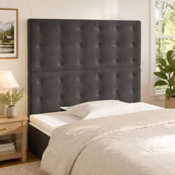 Practical Dark Grey Velvet Headboard for Your Bedroom